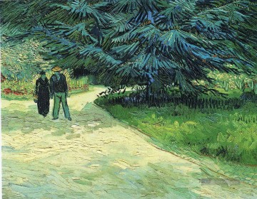  blau Kunst - Allgemeinen Garten mit Paaren und Blau Tanne Vincent van Gogh